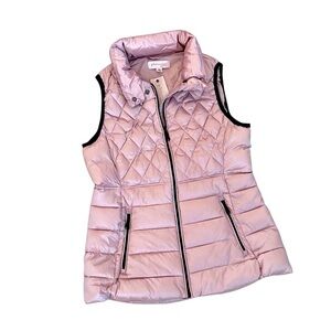 Philosophy Blush & Black Puffer Vest Zip Closure Size M NWT